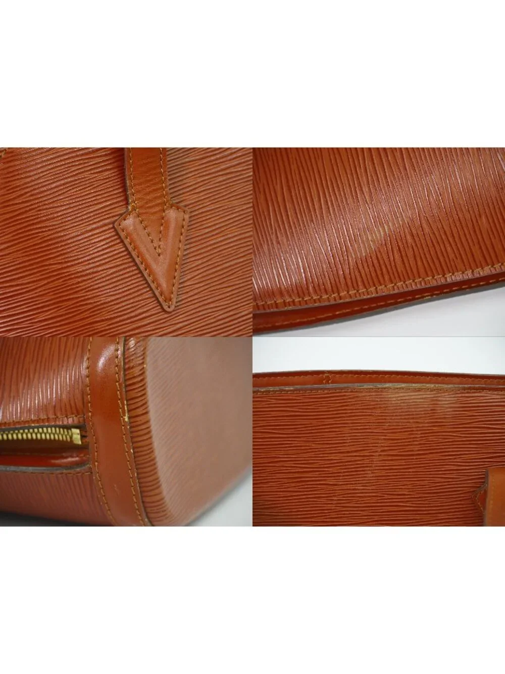 Louis Vuitton LV Lussac Epi Leather Shoulder Bag Tote Brown